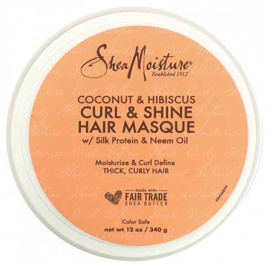 قناع للشعر المجعد وإضفاء اللمعان مع بروتين الحرير وزيت النيم، جوز الهند والكركديه من شيا مويستر - 340 جم