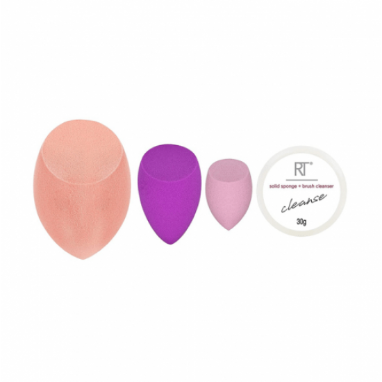 مجموعة إسفنج ميركل من ريل تكنيك إصدار محدود + منظف - 4 قطع