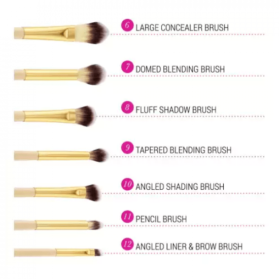 مجموعة فرش مكياج من بي اتش - 12 فرشاة مجموعة فرش مكياج من بي اتش - 12 فرشاة