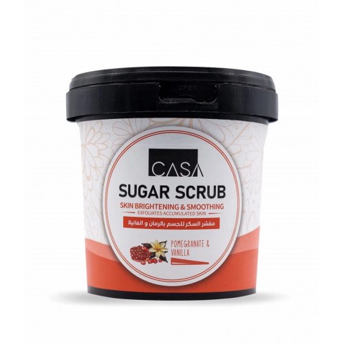 مقشر السكر بالرمان والفانيلا للجسم من كازا - ٦٠٠ جم
