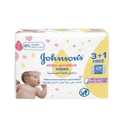 Johnson's wet wipes designed for children's hypersensitive skin 3+1