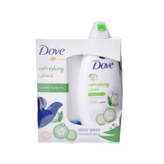 غسول الاستحمام بالخيار والشاي الاخضر مع ليفة من دوف, 250 مل