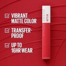 أحمر شفاه سوبر ستاي مات إنك من ميبيلين نيويورك 20 أحمر شفاه سوبر ستاي مات إنك من ميبيلين نيويورك 20