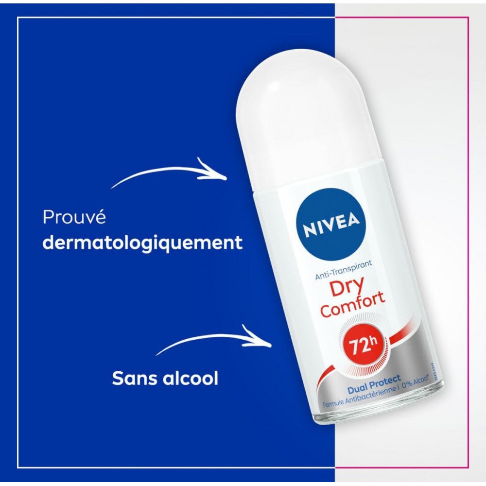 نيفيا (Dry Comfort) - مزيل عرق رول أون للحماية القصوى