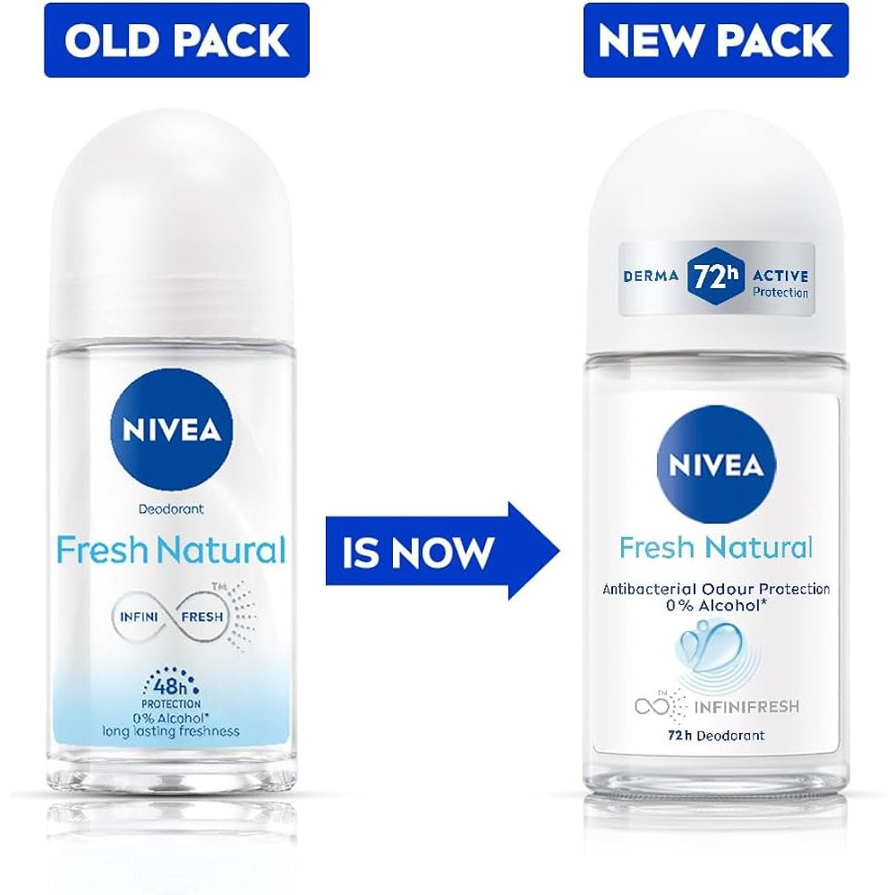 مزيل عرق رول اون فريش ناتشورال للنساء من نيفيا - 50 مل
