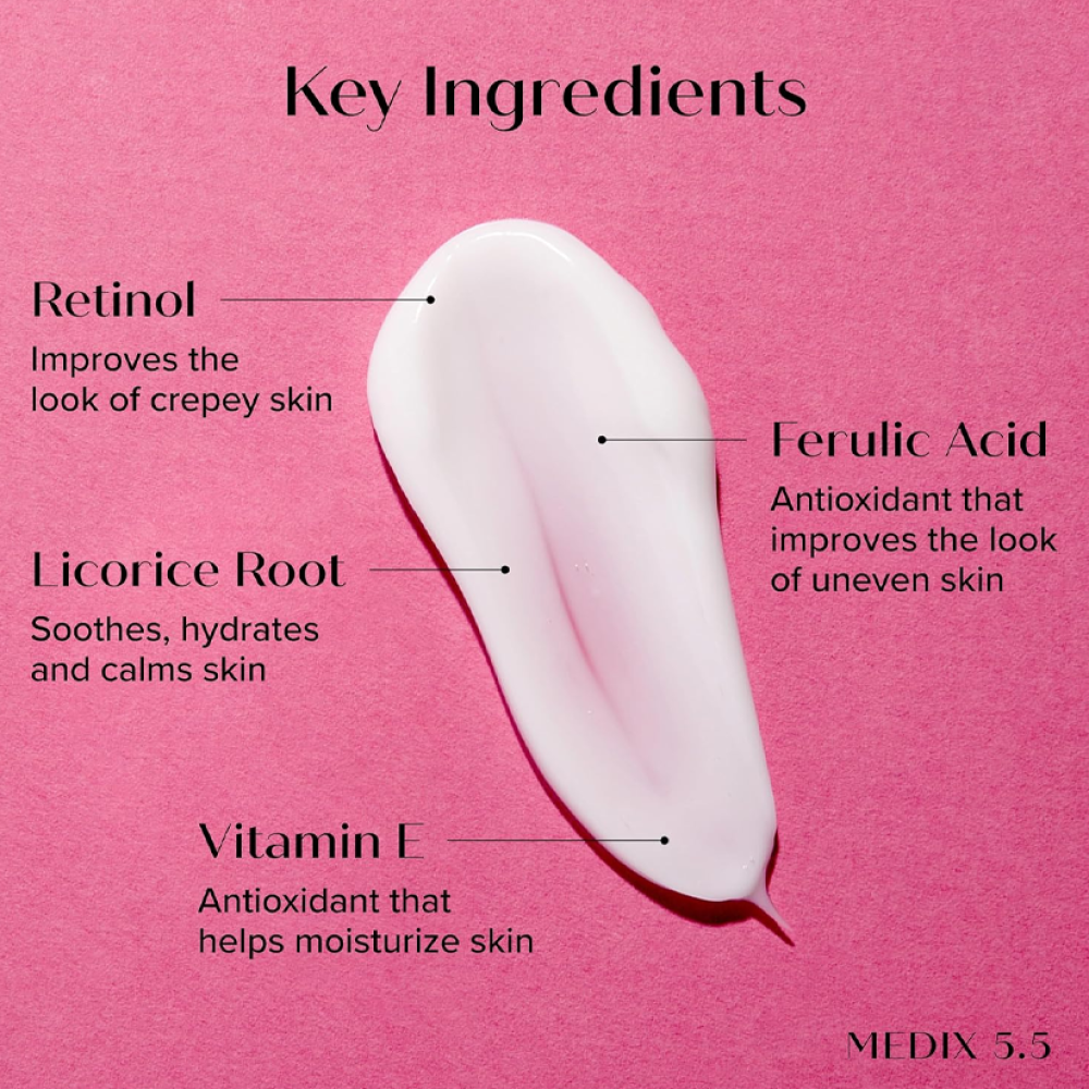 كريم الجسم ريتينول + حمض الفيروليك من ميديكس 5.5- 444 مل 