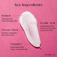 كريم الجسم ريتينول + حمض الفيروليك من ميديكس 5.5- 444 مل 