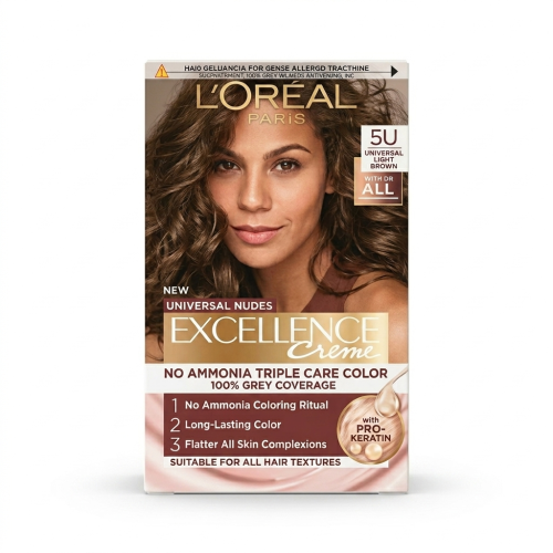 صبغة لوريال إكسلنس نود - بني فاتح عالمي (5U Universal Light Brown)