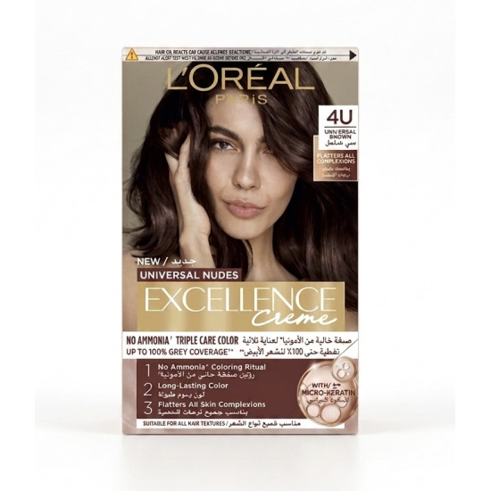 صبغة لوريال إكسلنس نود - بني عالمي (4U Universal Brown)