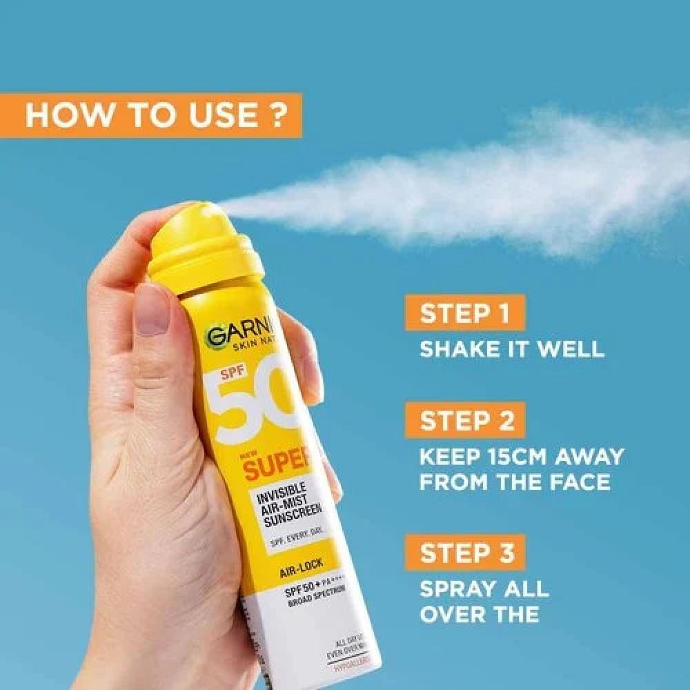 واقي شمس سوبر يو في غير مرئي +50 spf بفيتامين سي من غارنييه - 75 مل