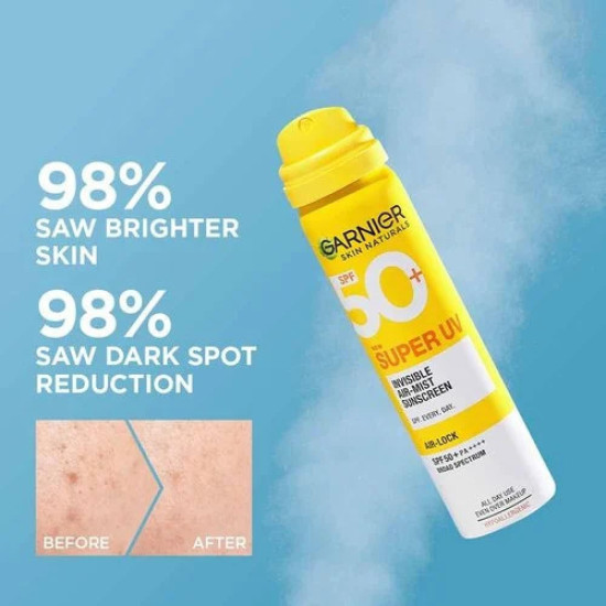 واقي شمس سوبر يو في غير مرئي +50 spf بفيتامين سي من غارنييه - 75 مل