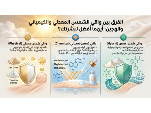 الفرق بين واقي الشمس المعدني والكيميائي والهجين: أيهما أفضل لبشرتك؟