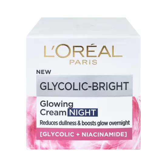 L'Oréal Paris Glycolic Bright Night Cream for Brightening and Reducing the Appearance of Dark Spots – 50 ml L'Oréal Paris Glycolic Bright Night Cream for Brightening and Reducing the Appearance of Dark Spots – 50 ml