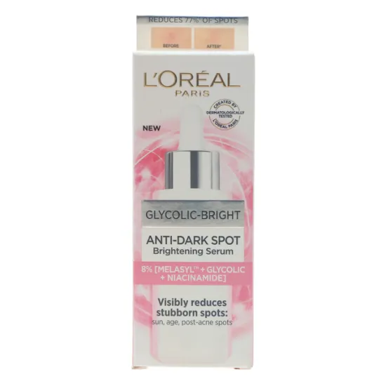 L'Oréal Paris Glycolic Bright Serum for Brightening and Reducing the Appearance of Dark Spots – 15 ml L'Oréal Paris Glycolic Bright Serum for Brightening and Reducing the Appearance of Dark Spots – 15 ml