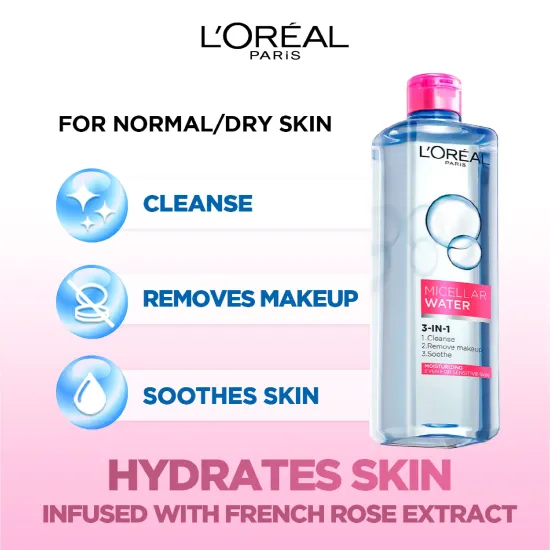 Micellar Water 3 in 1 Moisturizer Suitable for Sensitive Skin 400 ml - L'Oréal Paris