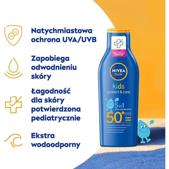 NIVEA, Children's Sunscreen Lotion 50+ Sun Protection - 200 ml