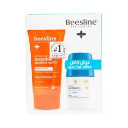 Sun Cream Invisible 60ml + Roll-On Deodorant For Skin Brightening Cool Breeze 48h Protection 50ml Ultra Screen By Beesline