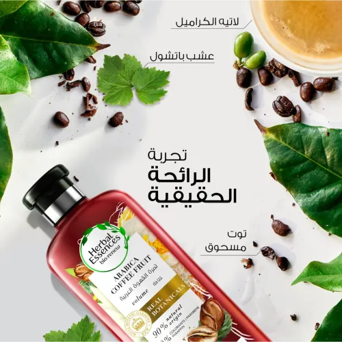 شامبو شعر كثافة بثمرة القهوة العربية بيو رنيو من هيربل ايسنسز - 400مل