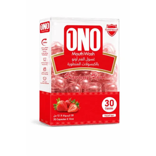 1ONO Advanced Capsule Mouthwash, Strawberry Flavor - 30 Capsules * 12ml