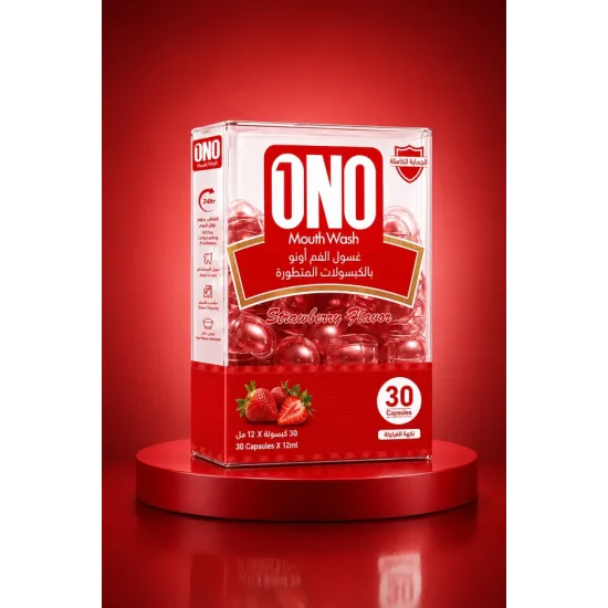 1ONO Advanced Capsule Mouthwash, Strawberry Flavor - 30 Capsules * 12ml