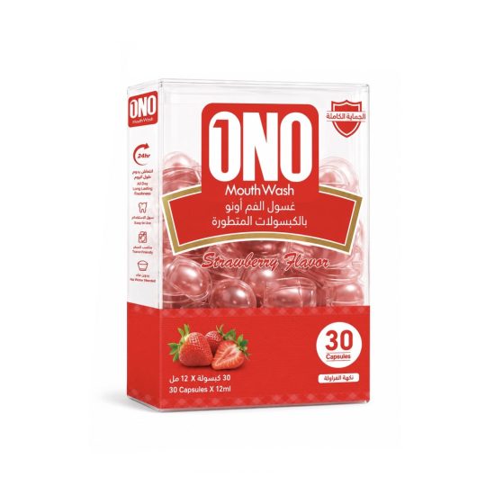 1ONO Advanced Capsule Mouthwash, Strawberry Flavor - 30 Capsules * 12ml