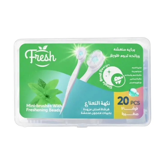 فريش فرشاة أسنان مع معجون للاستعمال مرة واحدة بنكهة النعناع – 20 فرشاة