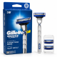 Mach3 Turbo 3D Razor Handle with 2 Extra Blades Silver/Blue