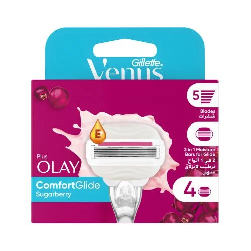 Refill Razor Comfortglide Plus Olay Sugarberry Venus By Gillette - 4pc
