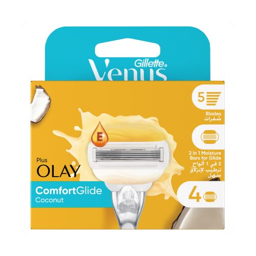 Gillette Venus, Comfortglide Olay Razor Blade Refills - 4 Pcs