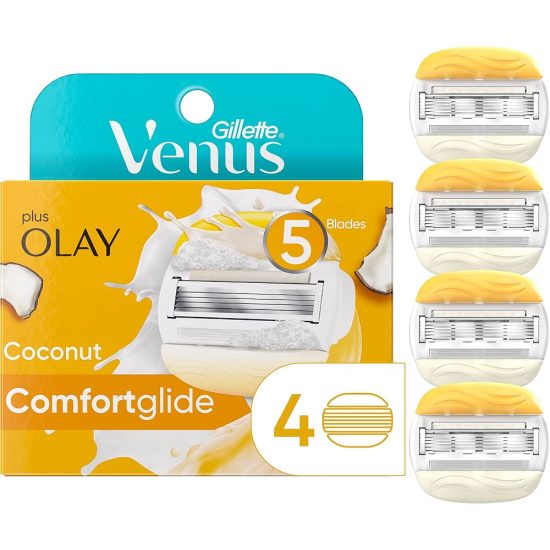 Gillette Venus, Comfortglide Olay Razor Blade Refills - 4 Pcs