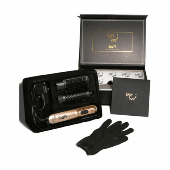 مجموعة مصفف الشعر سوفت من ايزي واي - اسود وذهبي