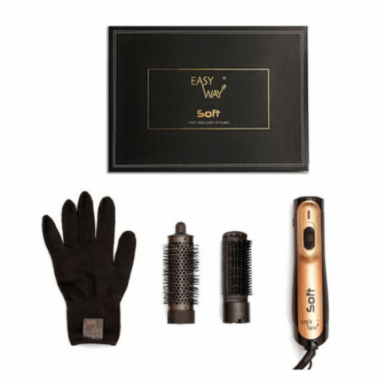 مجموعة مصفف الشعر سوفت من ايزي واي - اسود وذهبي