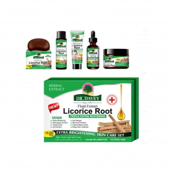 دكتور ديفي مجموعة العناية بالبشرة بخلاصة عرق السوس - 5 قطع