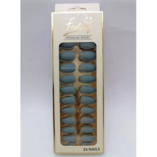 اظافر صناعية بلاصق ذاتي 24 ظفر ،رمادي غامق مطفي