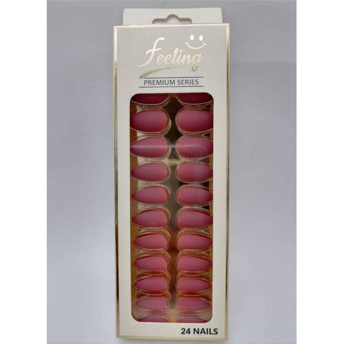 اظافر صناعية بلاصق ذاتي 24 ظفر ،وردي مطفي