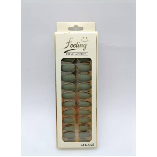 اظافر صناعية بلاصق ذاتي 24 ظفر ،أخضر فاتح مطفي