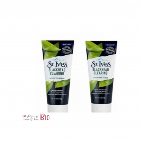 مقشر البامبو والشاي الأخضر، للتخلص من الرؤوس السوداء،من سانت ايفز (علبتين)170جم