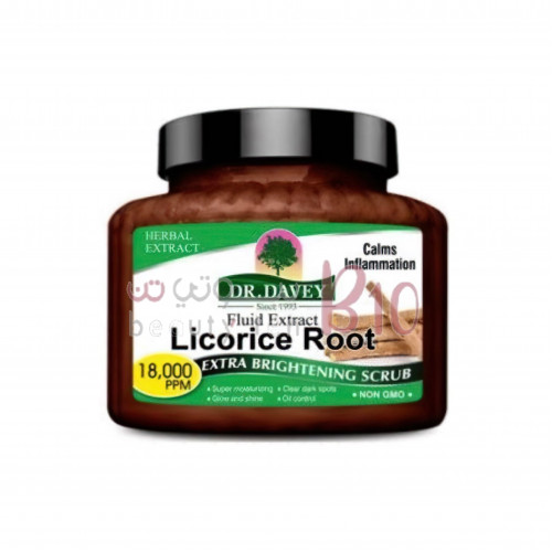 مقشر تفتيح جذور عرق السوس من دكتور ديفي 500 جم مقشر تفتيح جذور عرق السوس من دكتور ديفي 500 جم