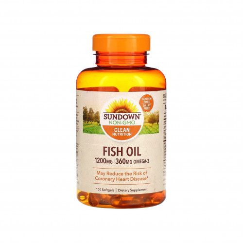 زيت السمك 1200 ملجم 100 كبسولة هلامية من صن داون 600 ملجم لكل كبسولة هلامية