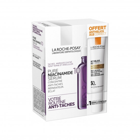 سيروم نياسيناميد 10 النقي المركز 30 مل + أنثيليوس إيج كوريكت بعامل حماية 50-15 مل مجانًا من لاروش بوزيه سيروم نياسيناميد 10 النقي المركز 30 مل + أنثيليوس إيج كوريكت بعامل حماية 50-15 مل مجانًا من لاروش بوزيه