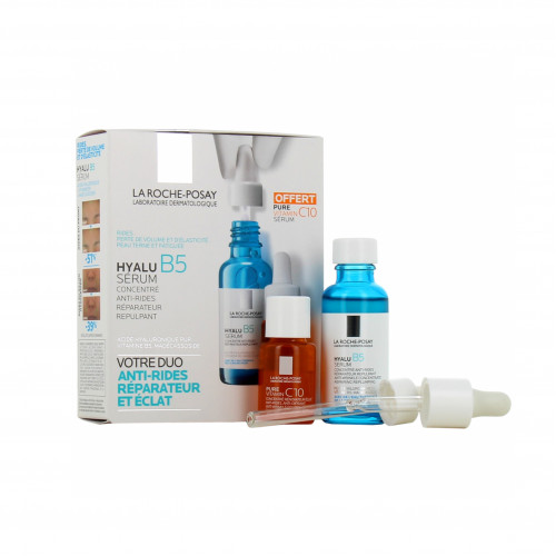 الثنائي المضاد للتجاعيد للإصلاح والاشراق فيتامين سي 10مل +هيالورنيك اسيد 30مل من لاروش بوزيه