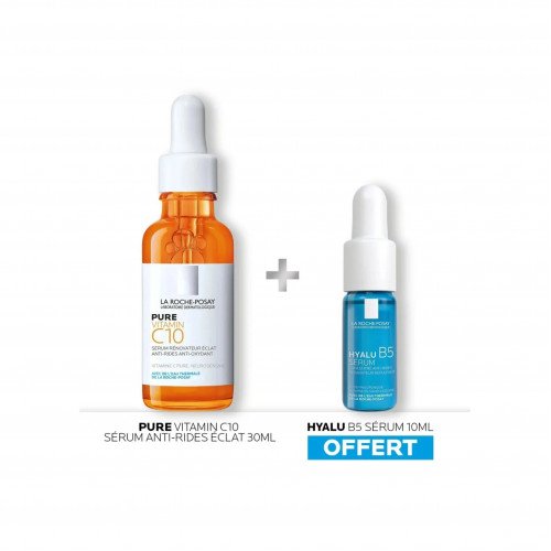 ثنائي الاشراق المضاد للاكسدة والتجاعيد فيتامين سي 30مل +هيالورونيك اسيد 10مل من لاروش بوزيه