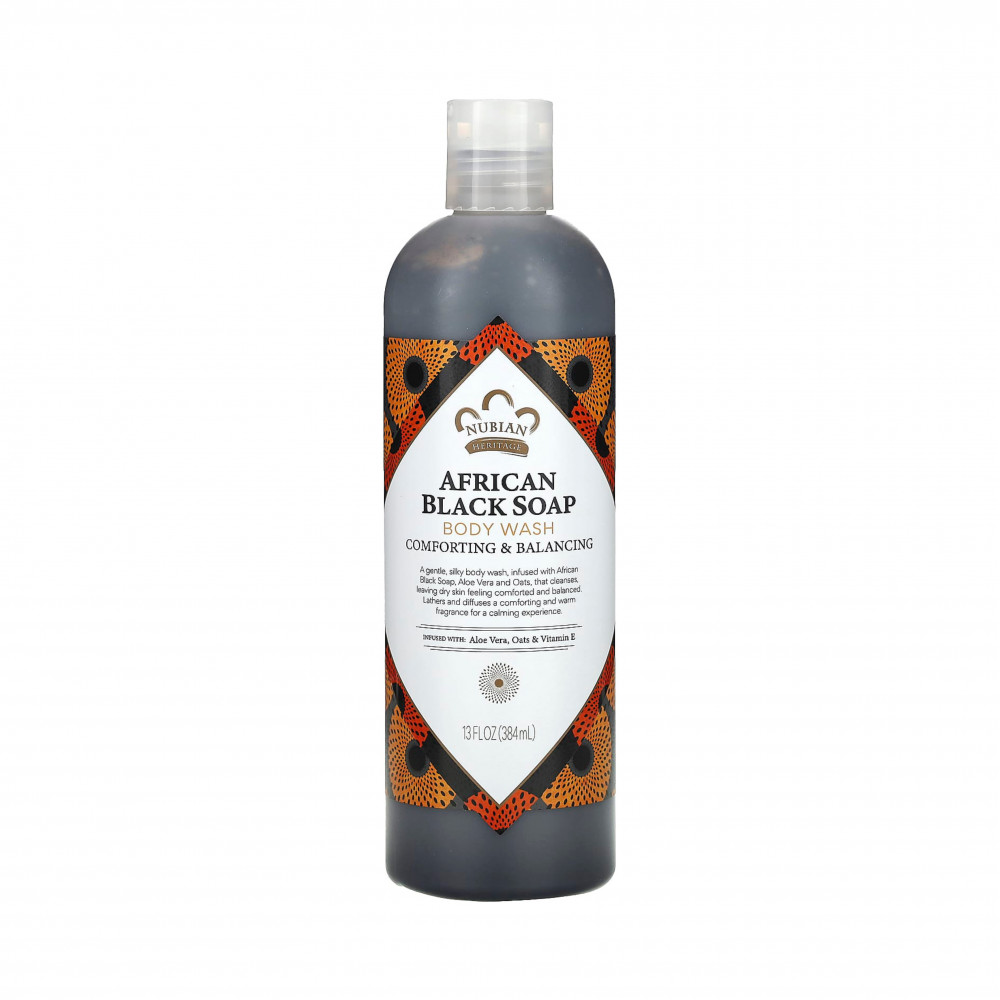 سائل استحمام الصابون الاسود الافريقي من نوبيان هيريتج - 384مل