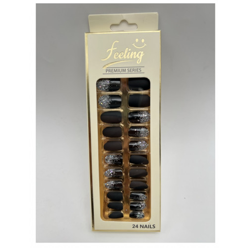 اظافر صناعية قليتر بلاصق ذاتي 24 ظفر (أسود)