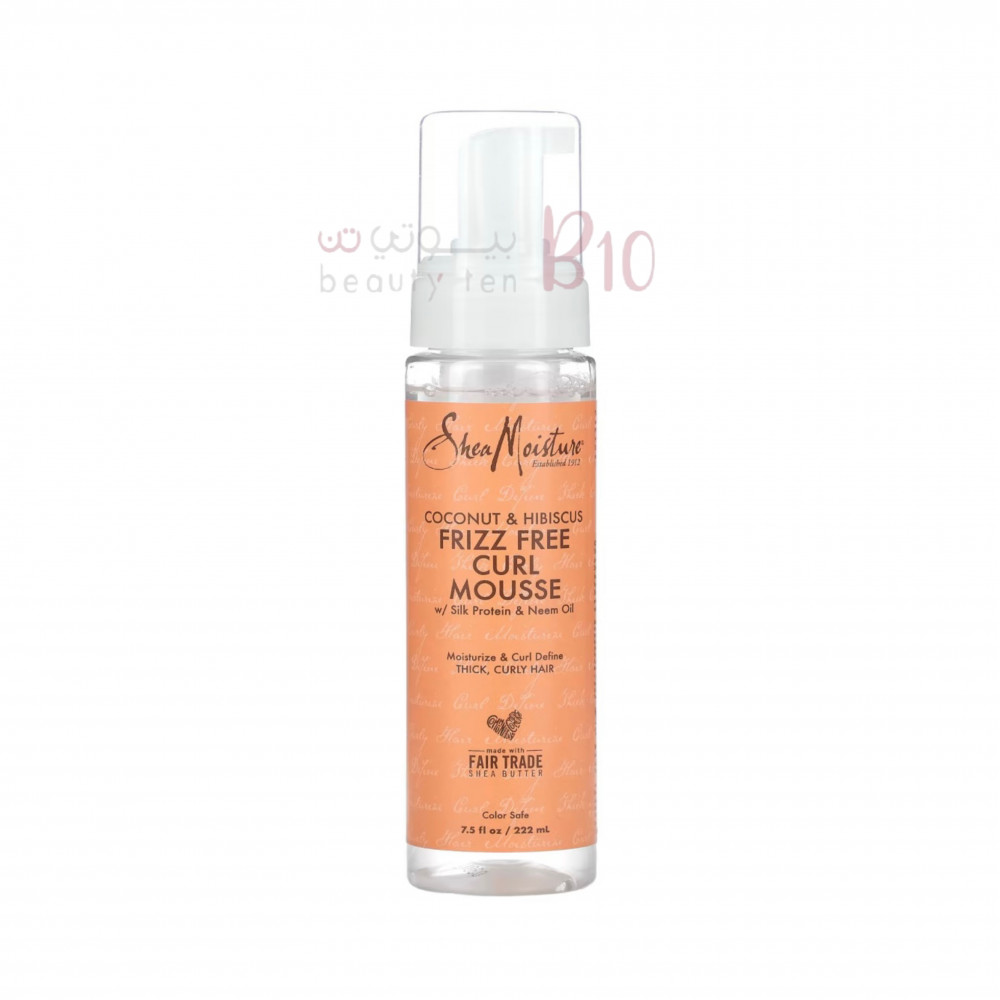 شيا مويستر رغوة لشعر مموج بدون هيشان، جوز الهند والكركديه،222مل