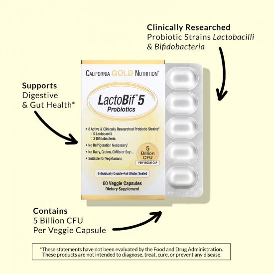 لاكتوبيف 5 بروبيوتيك 5 مليار وحدة 60 كبسولة نباتية لاكتوبيف 5 بروبيوتيك 5 مليار وحدة 60 كبسولة نباتية