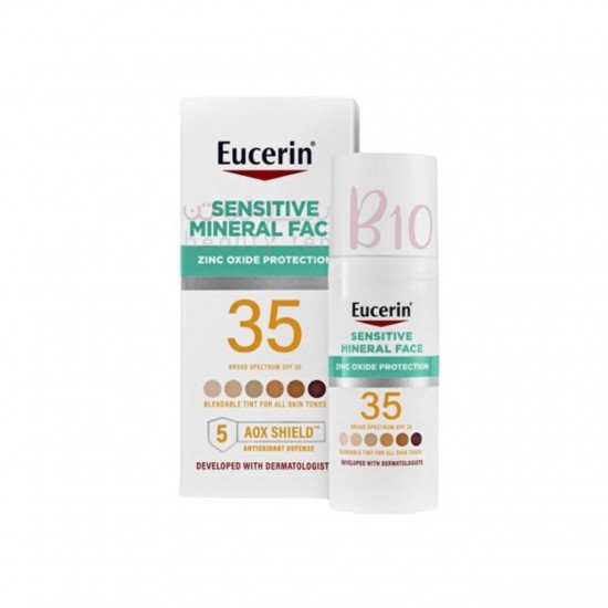 لوشن واقي من الشمس ملون للوجه بالمعادن الحساسة من يوسيرين - 50 مل