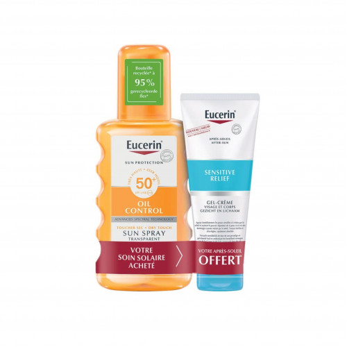 يوسيرين بخاخ زيت بعامل حماية من الشمس 50-200مل  + كريم جل ما بعد التعرض للشمس 50 مل