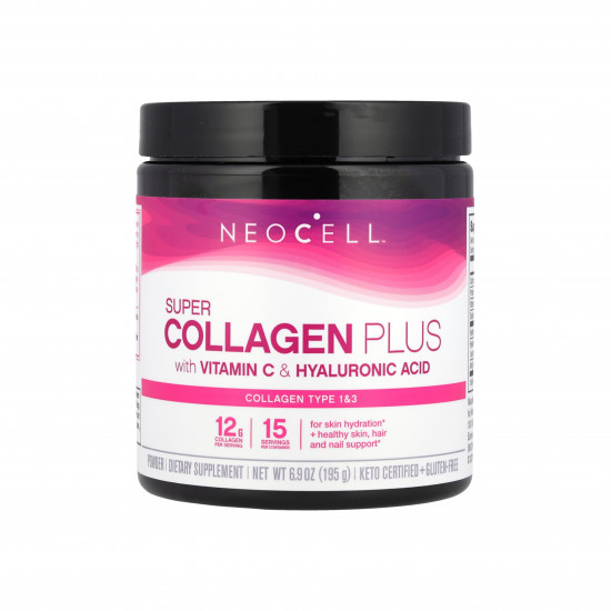 سوبر كولاجين بلس مع فيتامين سي وحمض الهيالورونيك 195جم سوبر كولاجين بلس مع فيتامين سي وحمض الهيالورونيك 195جم