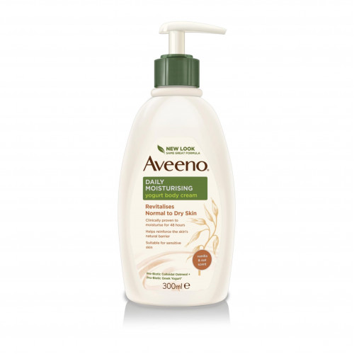 كريم ترطيب الجسم اليومي بالزبادي من أفينو برائحة الفانيليا والشوفان 300 مل